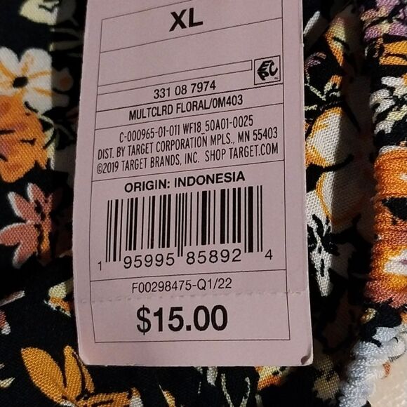 NWT  Wild Fable Women's Spaghetti Straps Fit & Flare  Floral Dress XL - Picture 15 of 15